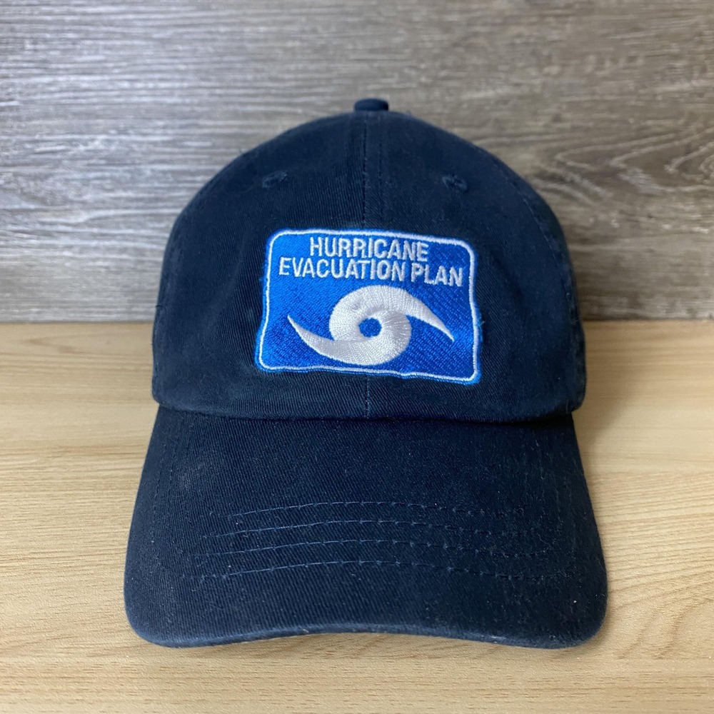 Hurricane Evacuation Plan Hat Cap Strap Back Embroidered Patch Mens Beer Humor